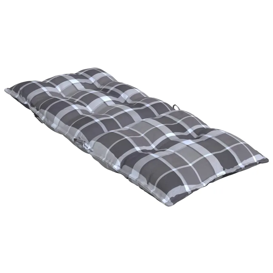 Coussins de chaise à dossier haut lot de 6 motif carreaux gris - 6