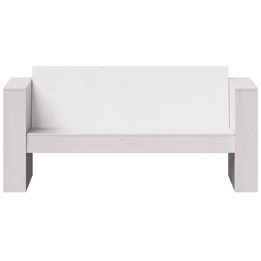 Canapé de jardin 2 places blanc 134x60x62 cm bois de pin massif - 4