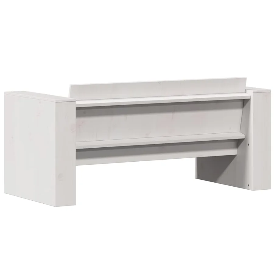 Canapé de jardin 2 places blanc 134x60x62 cm bois de pin massif - 6