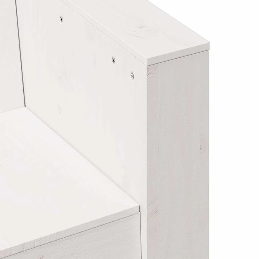 Canapé de jardin 2 places blanc 134x60x62 cm bois de pin massif - 7