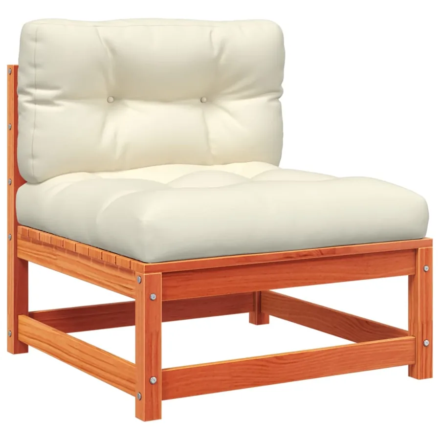 Canapé de jardin sans accoudoirs avec coussins et repose-pieds - 6