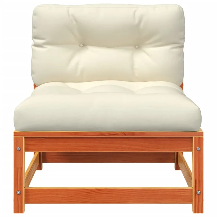 Canapé de jardin sans accoudoirs avec coussins et repose-pieds - 7