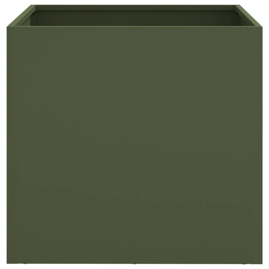 Jardinière vert olive 42x40x39 cm acier - 4