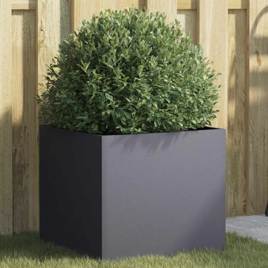Jardinière anthracite 42x40x39 cm acier