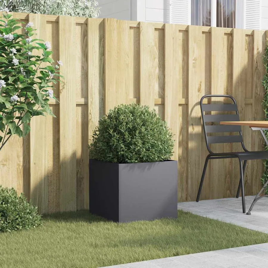Jardinière anthracite 42x40x39 cm acier - 3