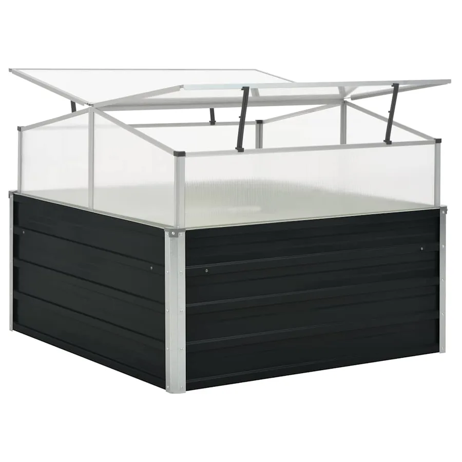 Serre Anthracite 100x100x77 cm Acier galvanisé - 4