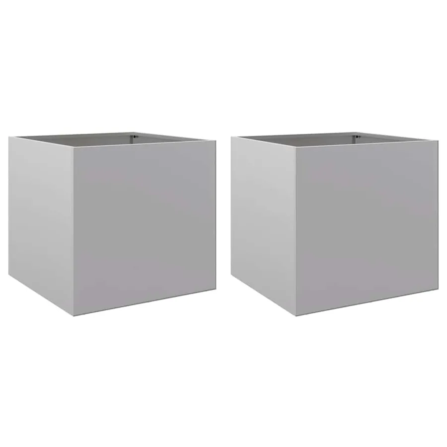 Jardinières 2 pcs argenté 49x47x46 cm acier galvanisé - 2