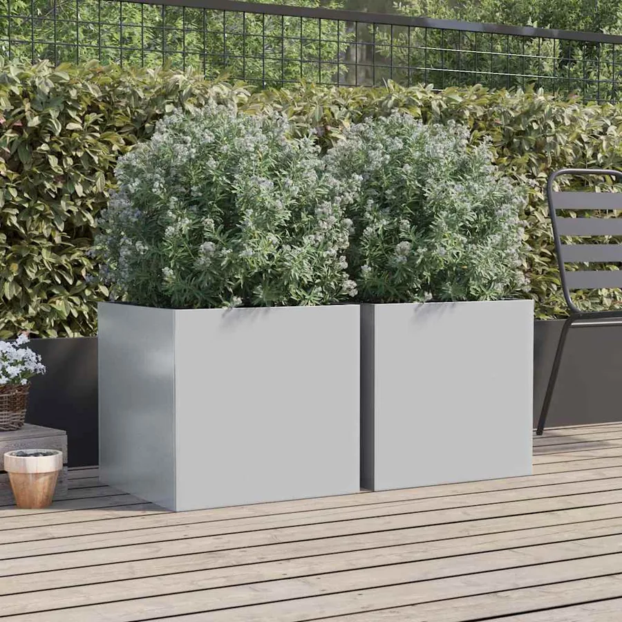 Jardinières 2 pcs argenté 49x47x46 cm acier galvanisé - 3