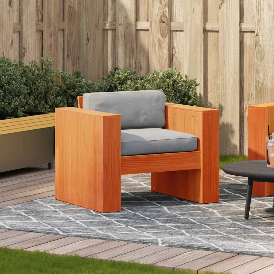 Canapé de jardin cire marron 79x60x62 cm bois de pin massif - 3