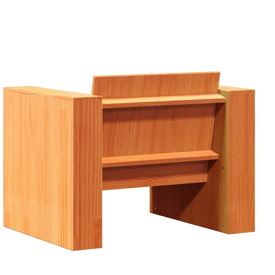 Canapé de jardin cire marron 79x60x62 cm bois de pin massif - 6
