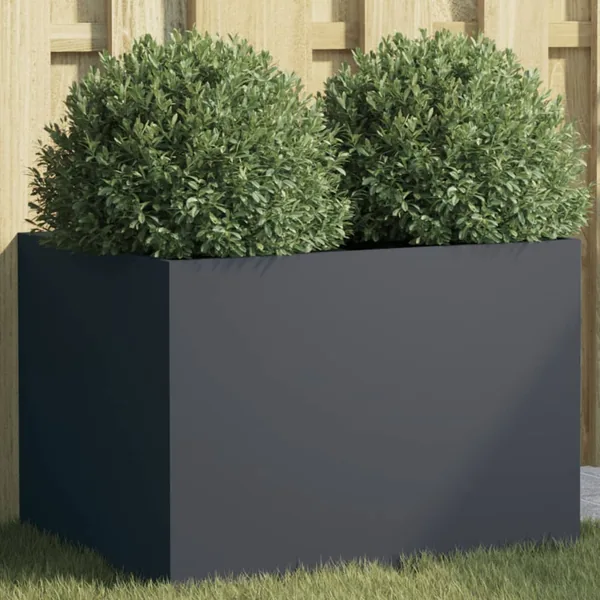 Jardinière anthracite 62x47x46 cm acier