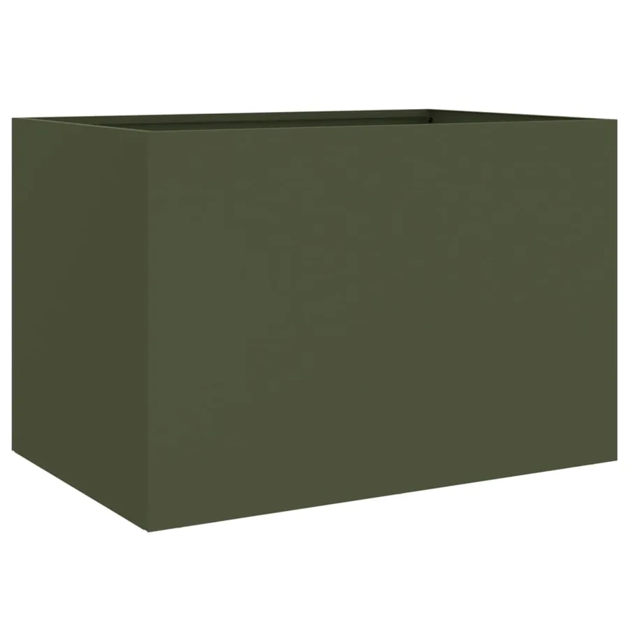Jardinière vert olive 62x40x39 cm acier - 7