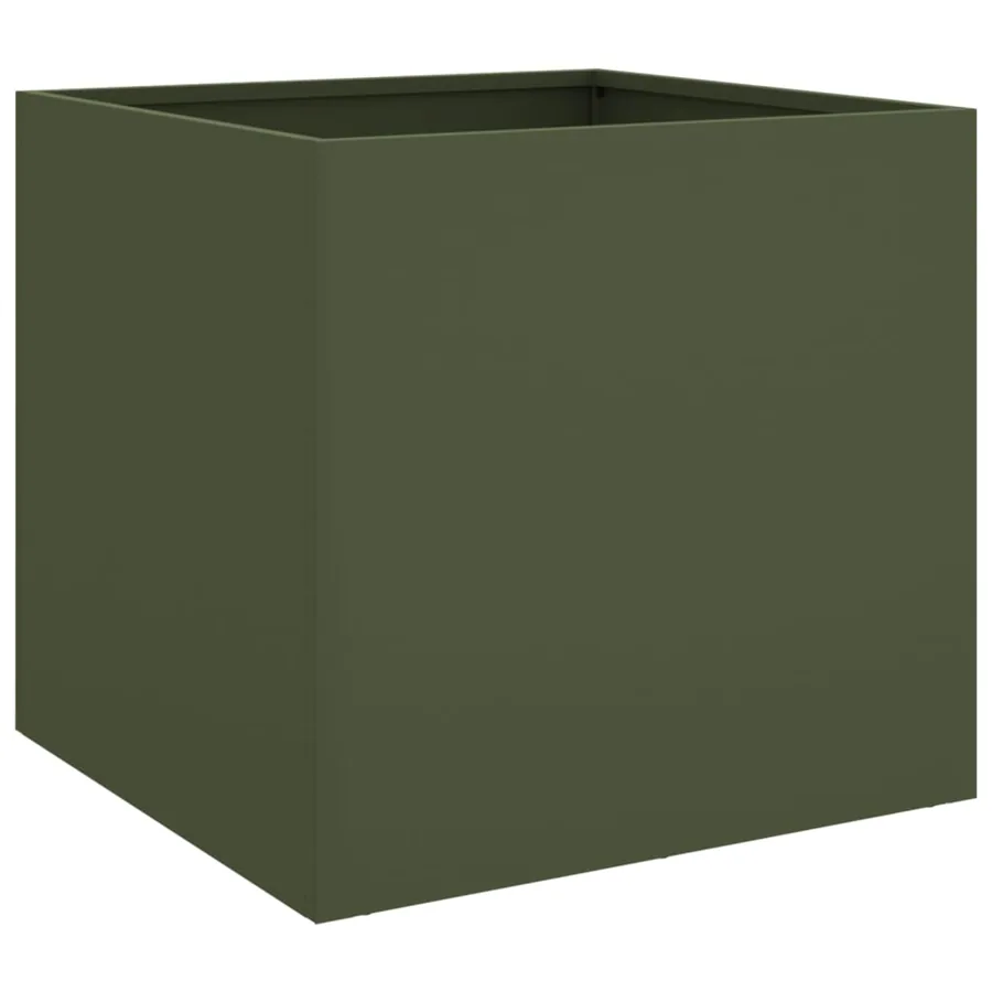 Jardinières 2 pcs vert olive 49x47x46 cm acier - 7