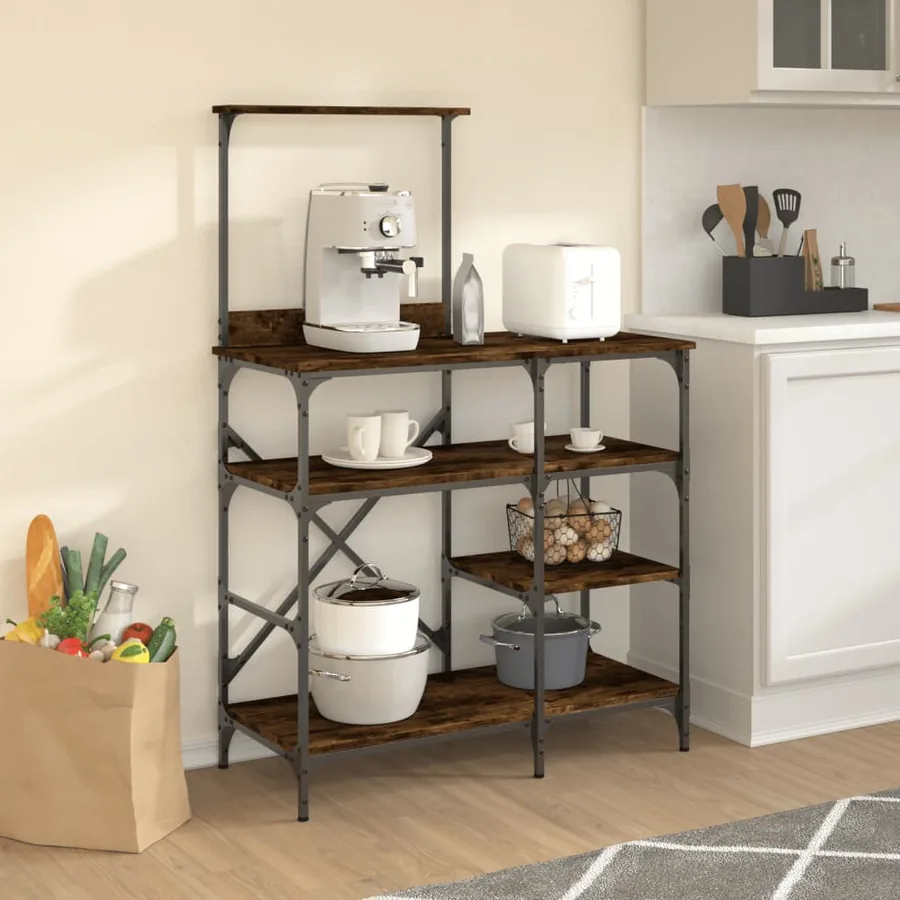 Support de boulanger chêne fumé 90x40x132 cm - 3