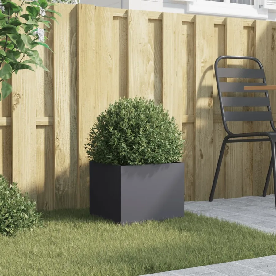 Jardinière anthracite 32x30x29 cm acier - 3