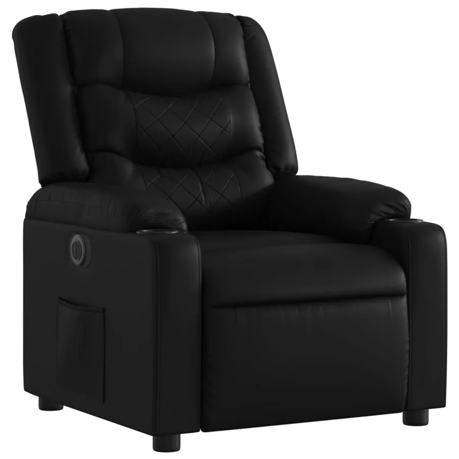 Fauteuil inclinable électrique Noir Similicuir - 4