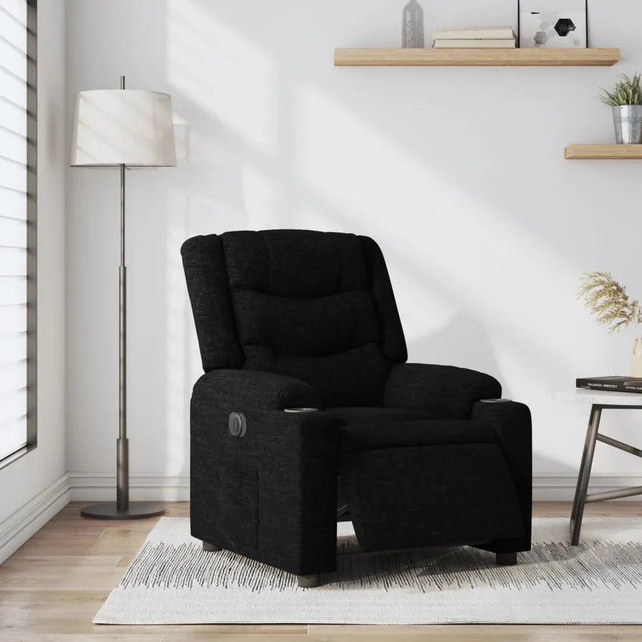 Fauteuil inclinable électrique Noir Tissu - 15