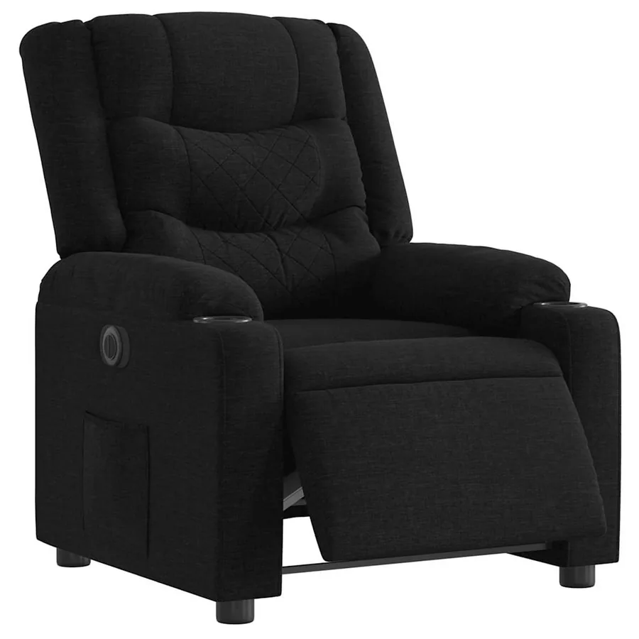 Fauteuil inclinable électrique Noir Tissu - 3