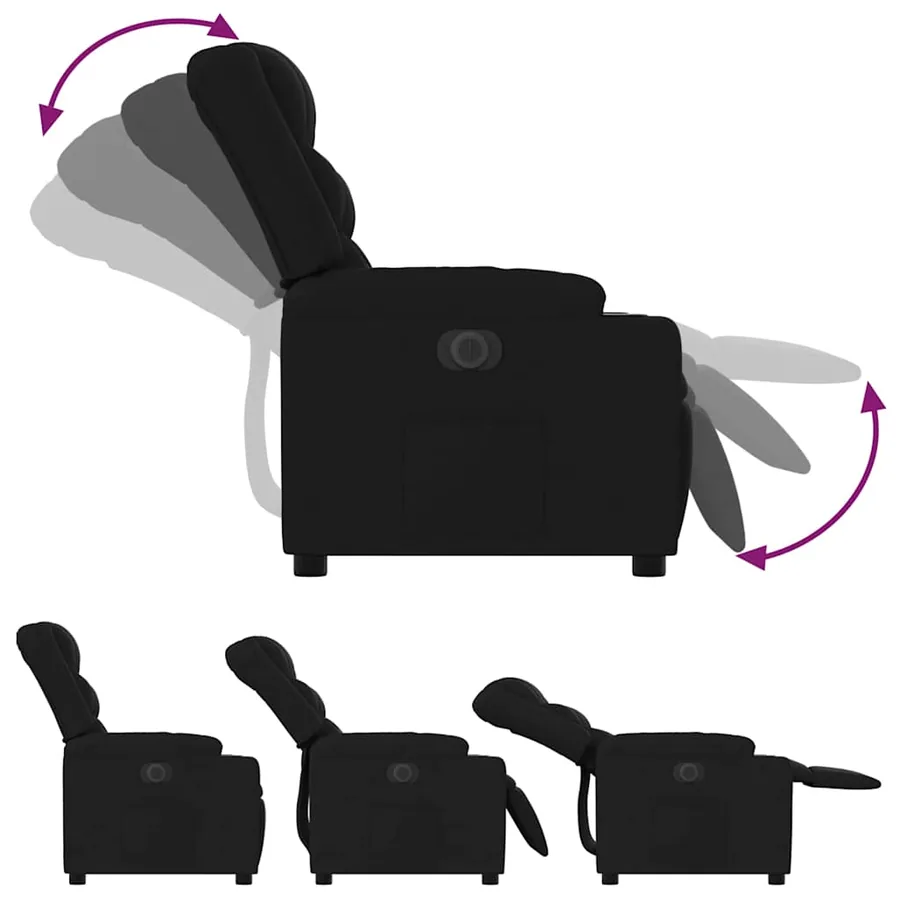 Fauteuil inclinable électrique Noir Tissu - 7