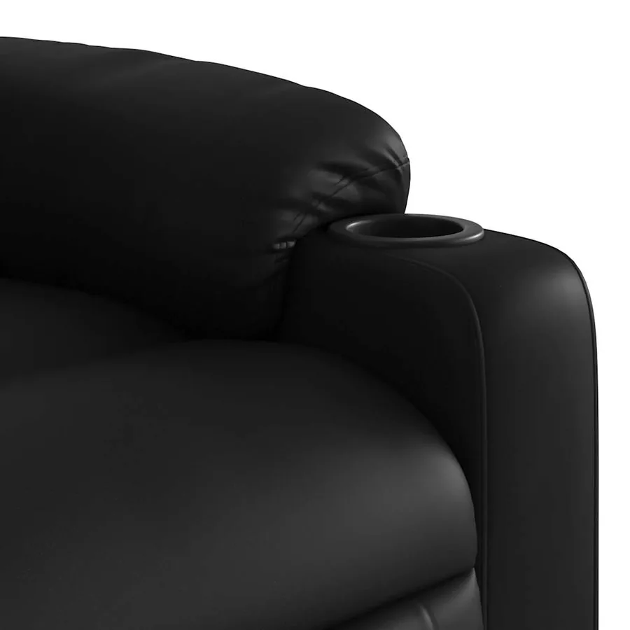 Fauteuil inclinable de massage Noir Similicuir - 11