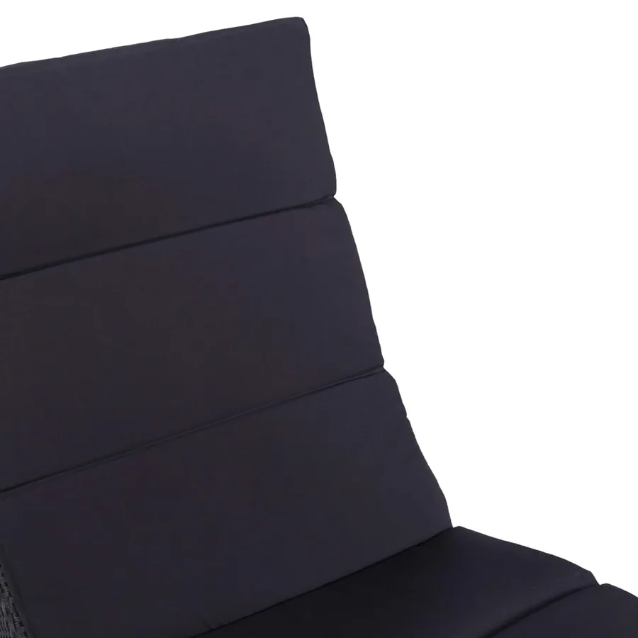 Transat avec coussin Résine tressée Noir - 6