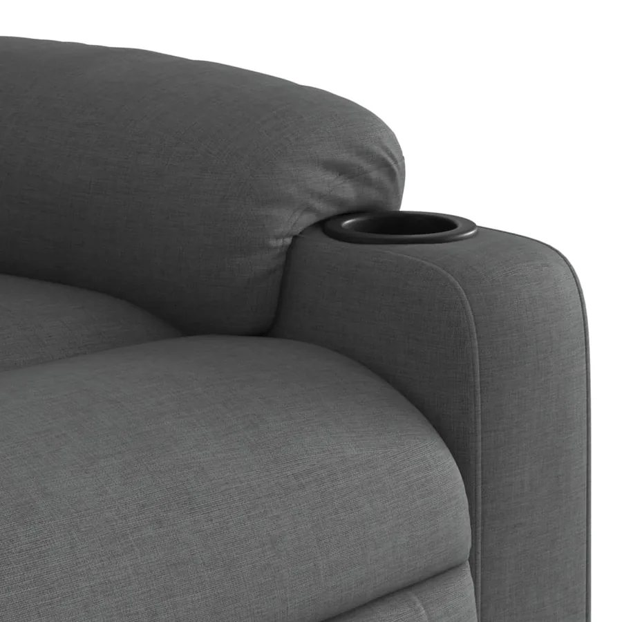 Fauteuil inclinable de massage électrique Gris foncé Tissu - 12