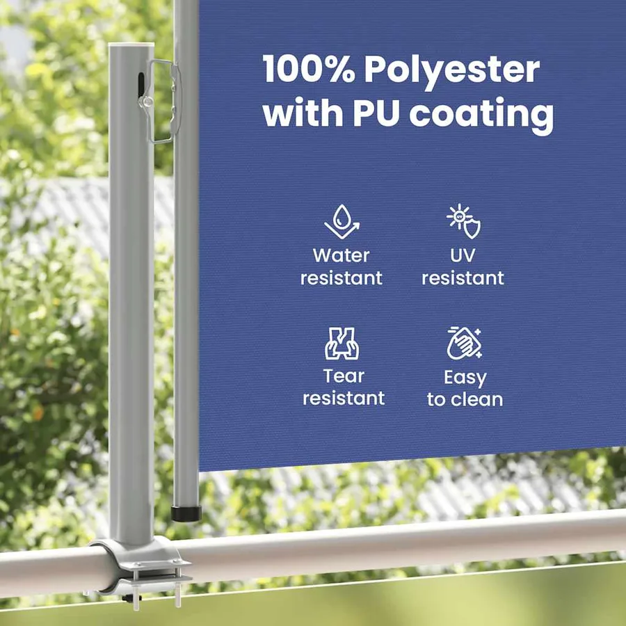 Auvent latéral rétractable de patio 100x300 cm Bleu - 14