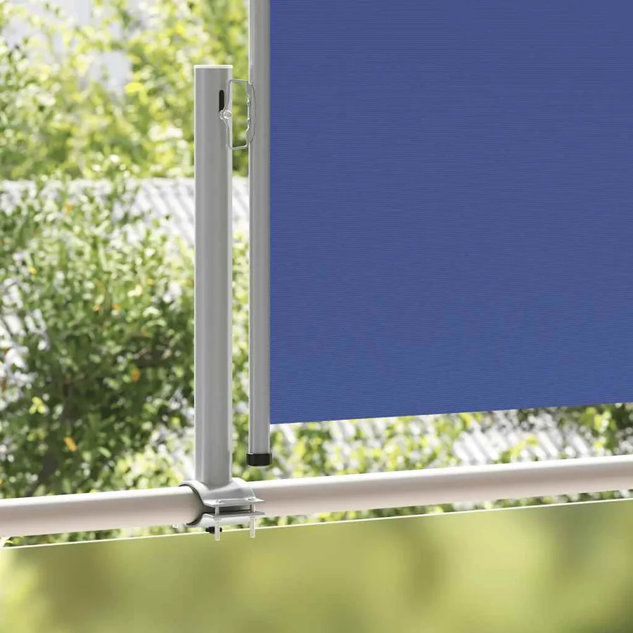 Auvent latéral rétractable de patio 100x300 cm Bleu - 3