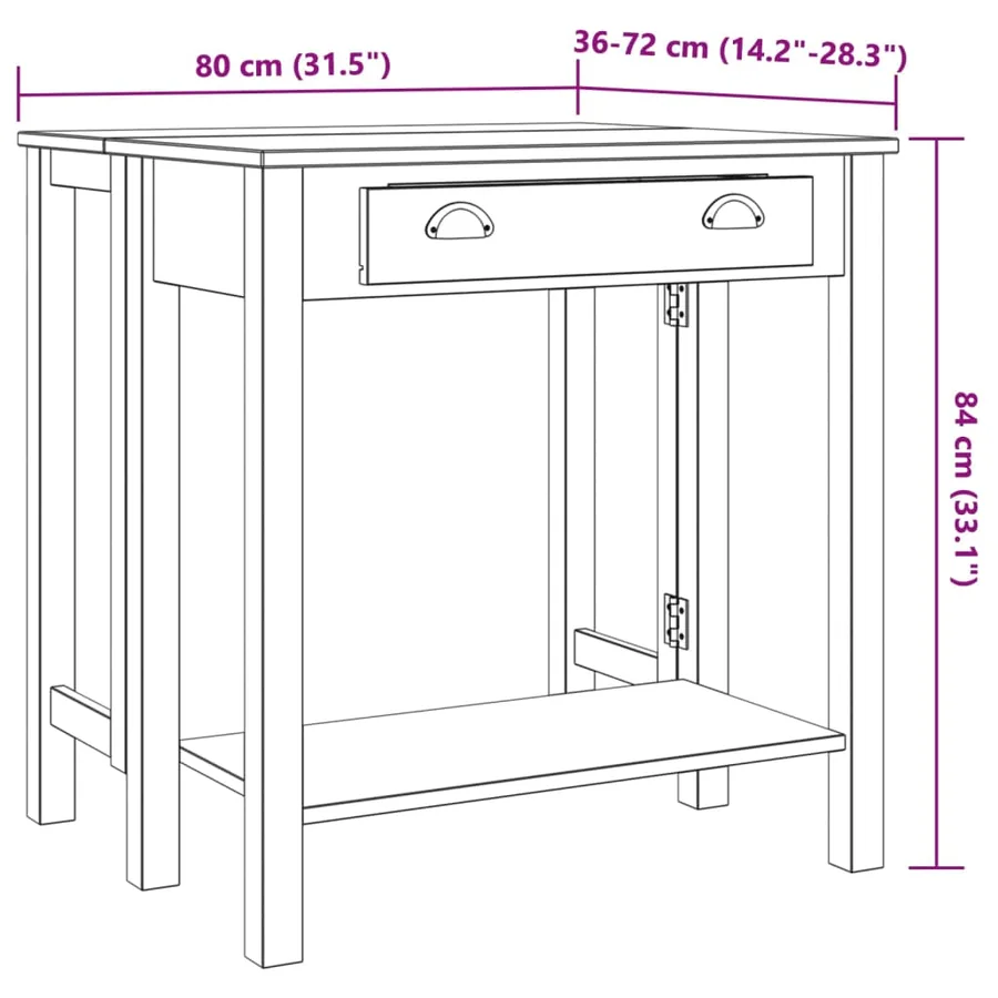 Ensemble de bar 5 pcs Blanc Bois de pin massif - 12
