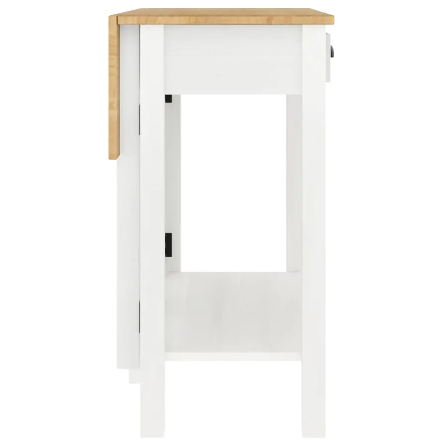 Ensemble de bar 5 pcs Blanc Bois de pin massif - 7