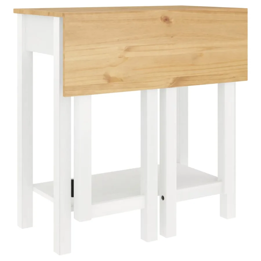 Ensemble de bar 5 pcs Blanc Bois de pin massif - 8