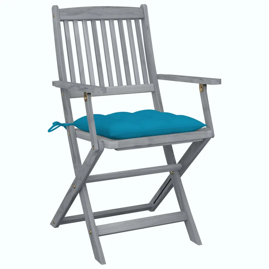 Chaises pliables d'extérieur lot de 6 et coussins Bois d'acacia - 3
