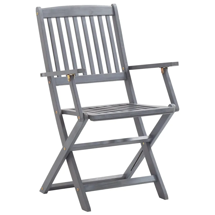 Chaises pliables d'extérieur lot de 6 et coussins Bois d'acacia - 4