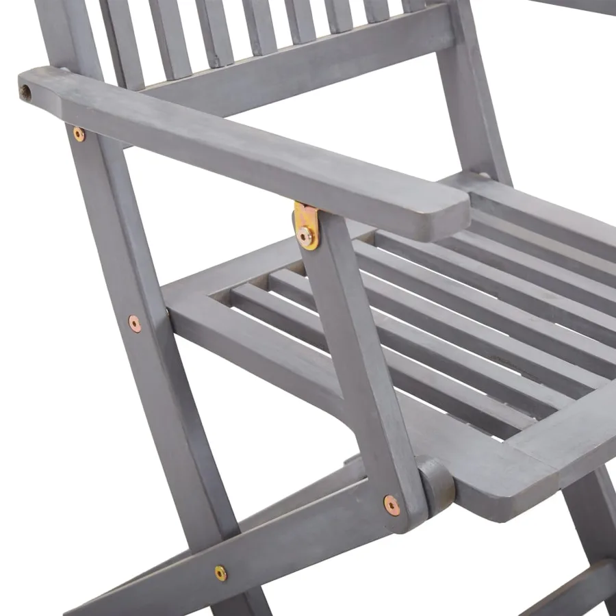 Chaises pliables d'extérieur lot de 6 et coussins Bois d'acacia - 8