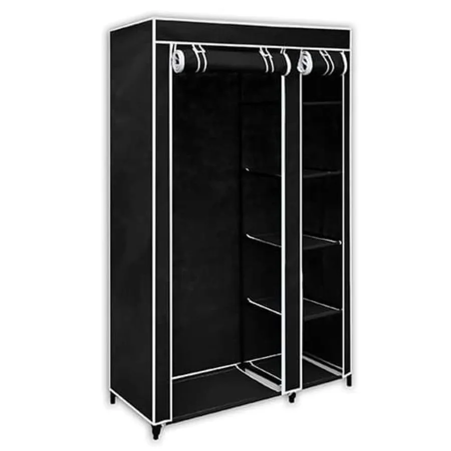 Garde-robe pliable Noir 110 x 45 x 175 cm - 2