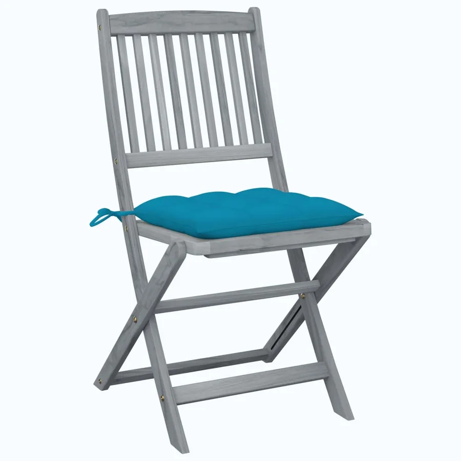 Chaises pliables d'extérieur lot de 6 et coussins Bois d'acacia - 2