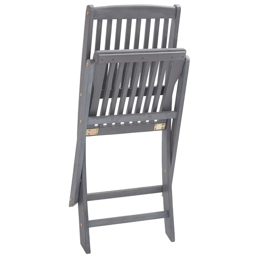 Chaises pliables d'extérieur lot de 6 et coussins Bois d'acacia - 5