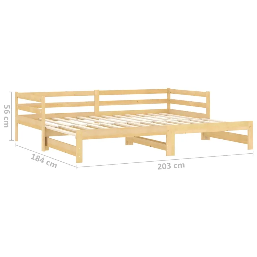 Lit coulissant 2x(90x200) cm Bois de pin massif - 10