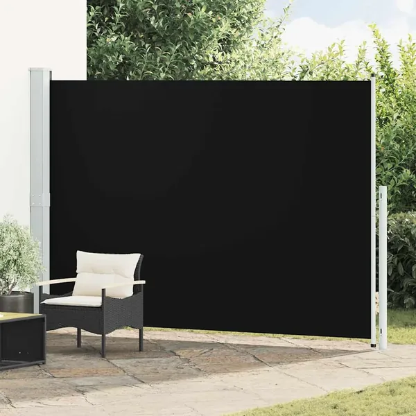 Auvent latéral rétractable de patio 200x300 cm Noir