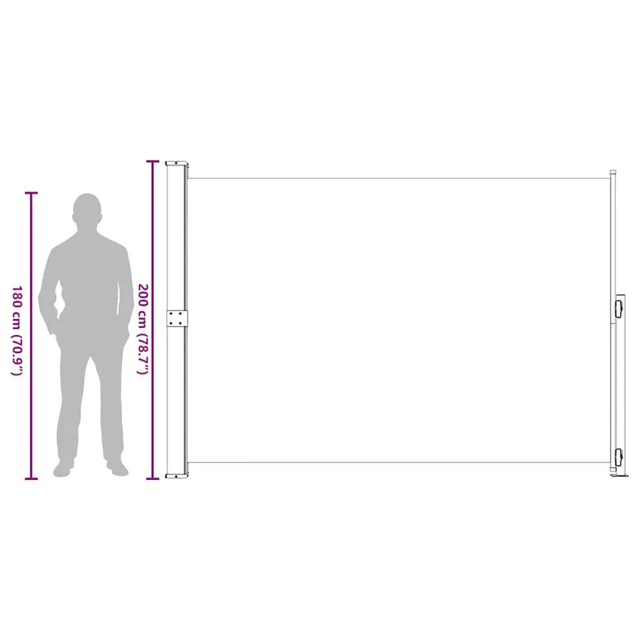 Auvent latéral rétractable de patio 200x300 cm Noir - 11