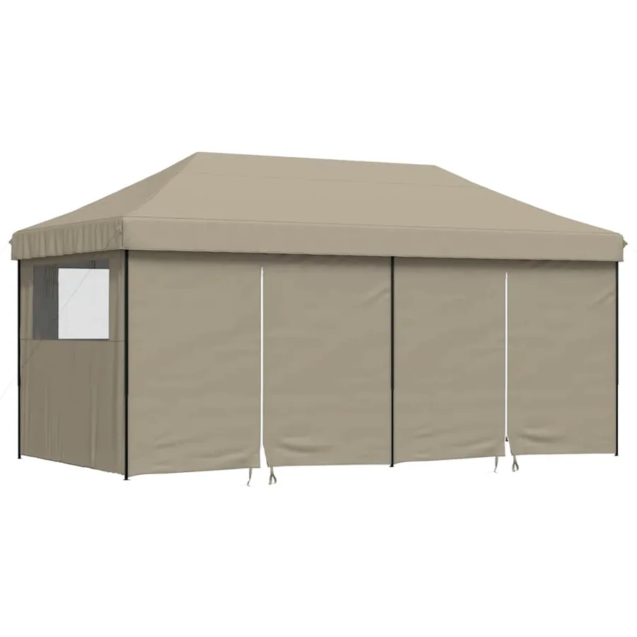 Tente de réception pliable escamotable 4 parois latérales taupe - 2
