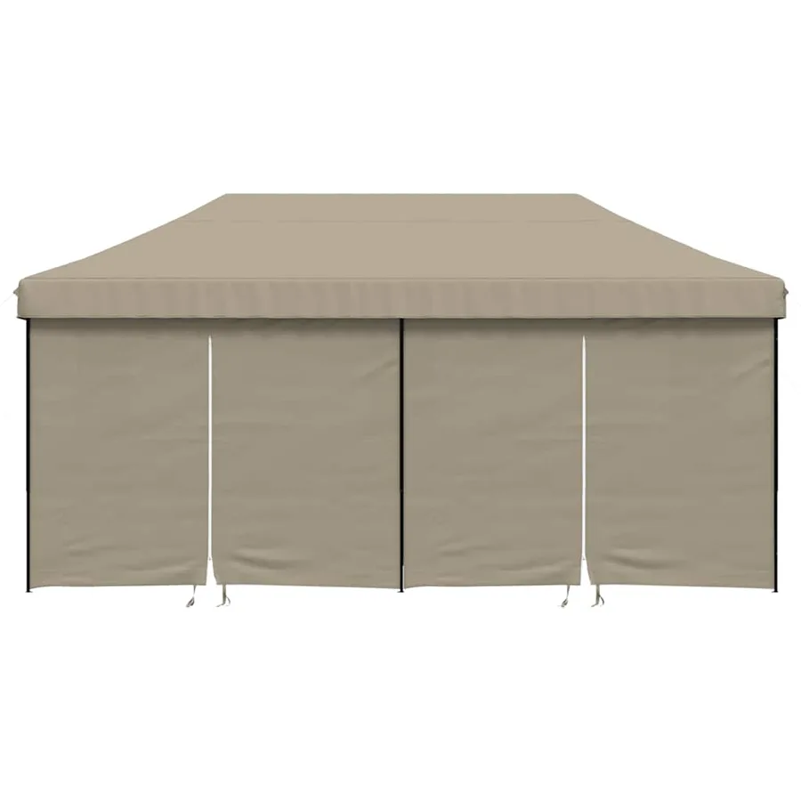 Tente de réception pliable escamotable 4 parois latérales taupe - 3
