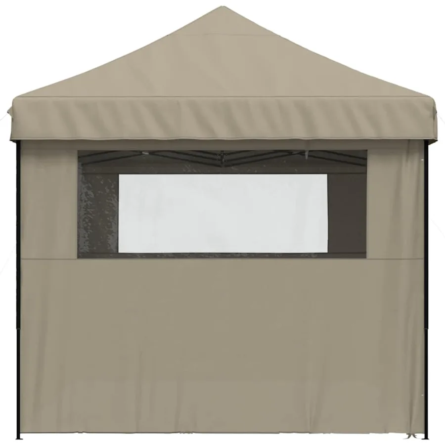 Tente de réception pliable escamotable 4 parois latérales taupe - 4