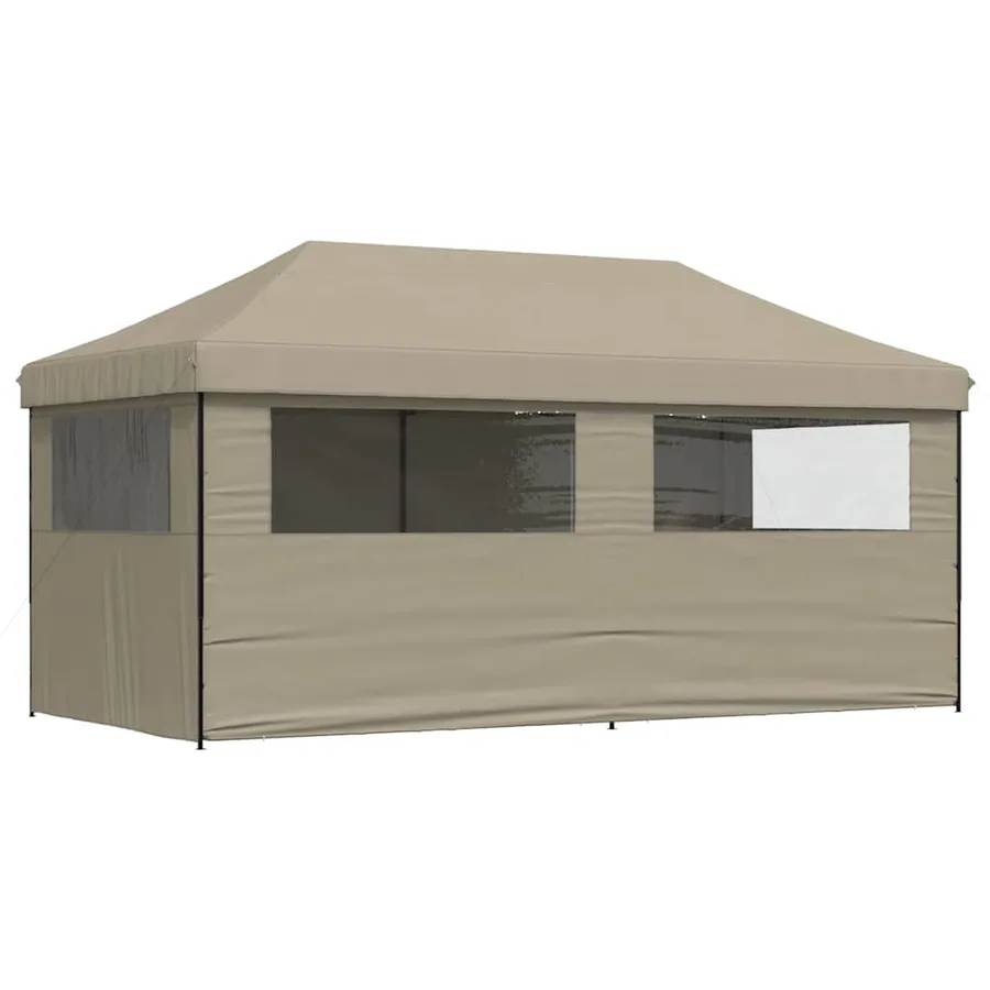 Tente de réception pliable escamotable 4 parois latérales taupe - 5