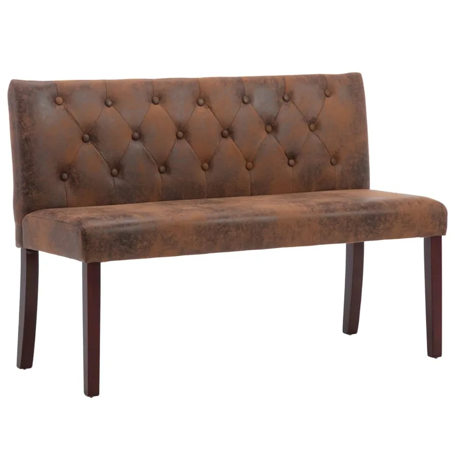 Banc 120 cm Marron Similicuir daim - 2