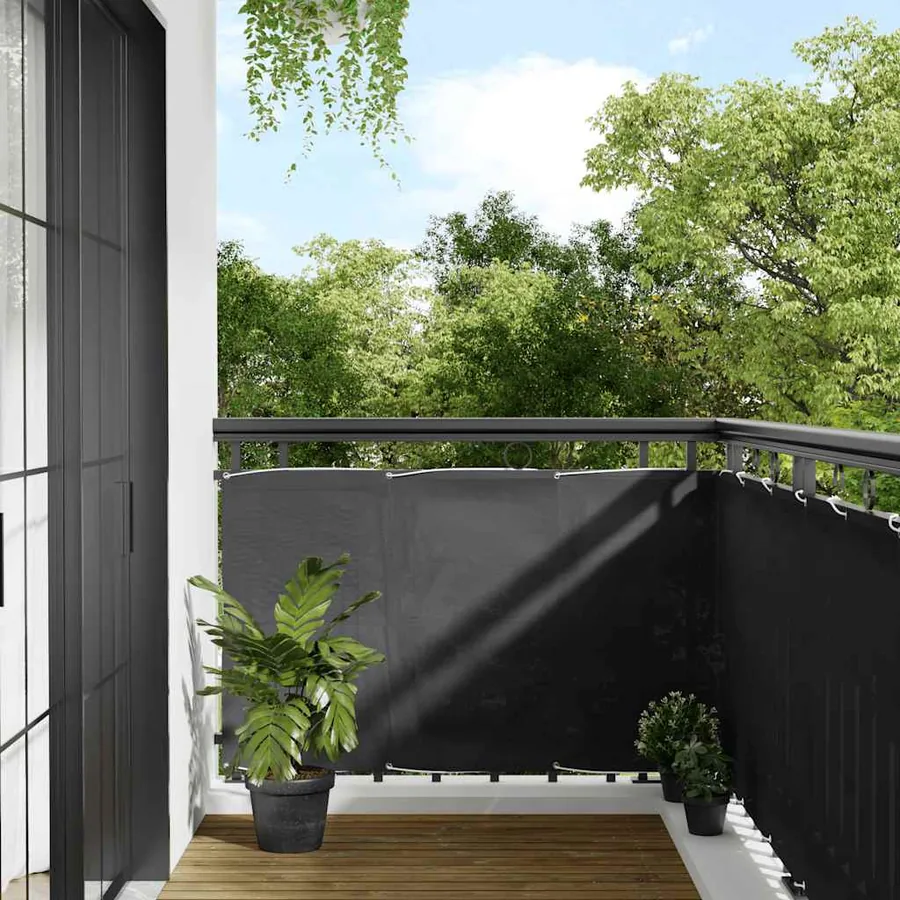 Écran de balcon anthracite 90x800 cm 100% polyester oxford