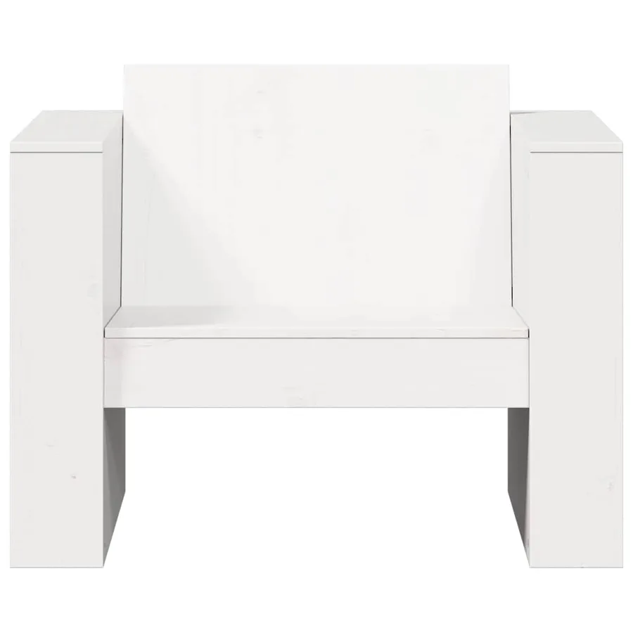 Canapé de jardin blanc 79x60x62 cm bois de pin massif - 4