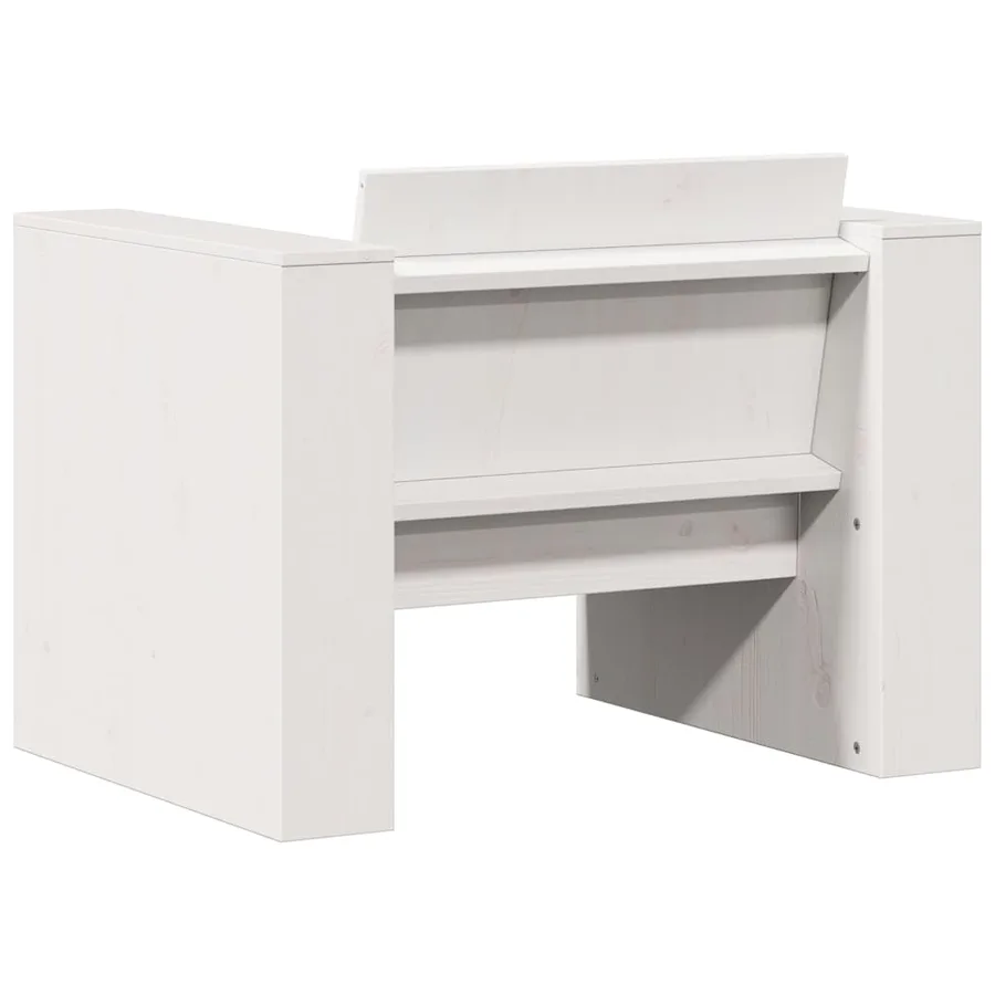 Canapé de jardin blanc 79x60x62 cm bois de pin massif - 6