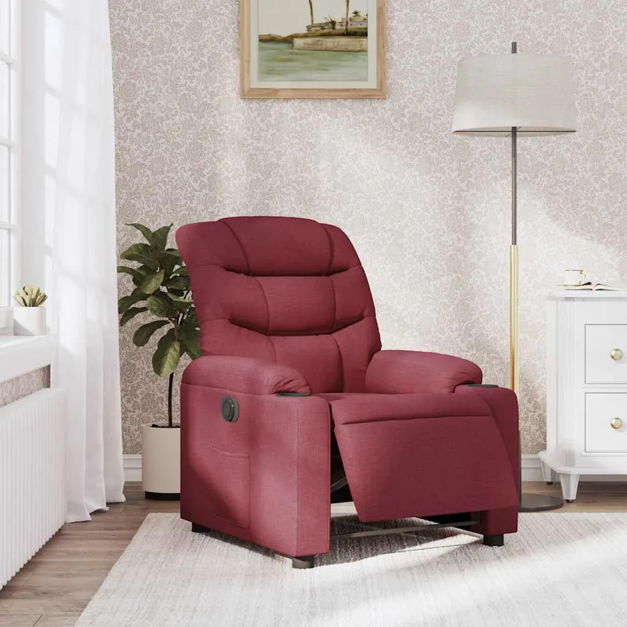 Fauteuil inclinable électrique Rouge bordeaux Tissu - 16