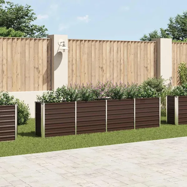 Jardinière 320x40x77 cm Acier galvanisé Marron